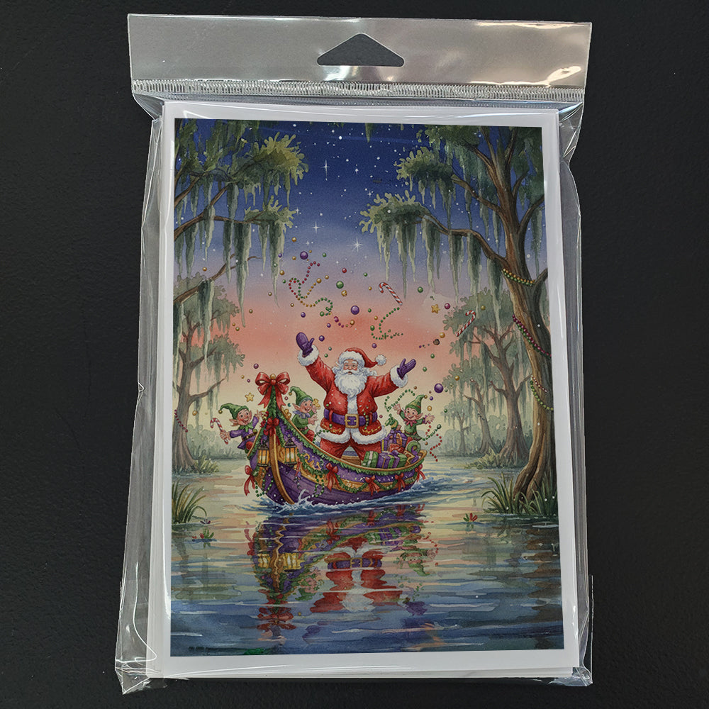 Cajun Santa Claus in the Bayou Christmas Parade Christmas Greeting Cards Pack of 8 Blank Cards with Envelopes Whimsical A7 Size 5x7