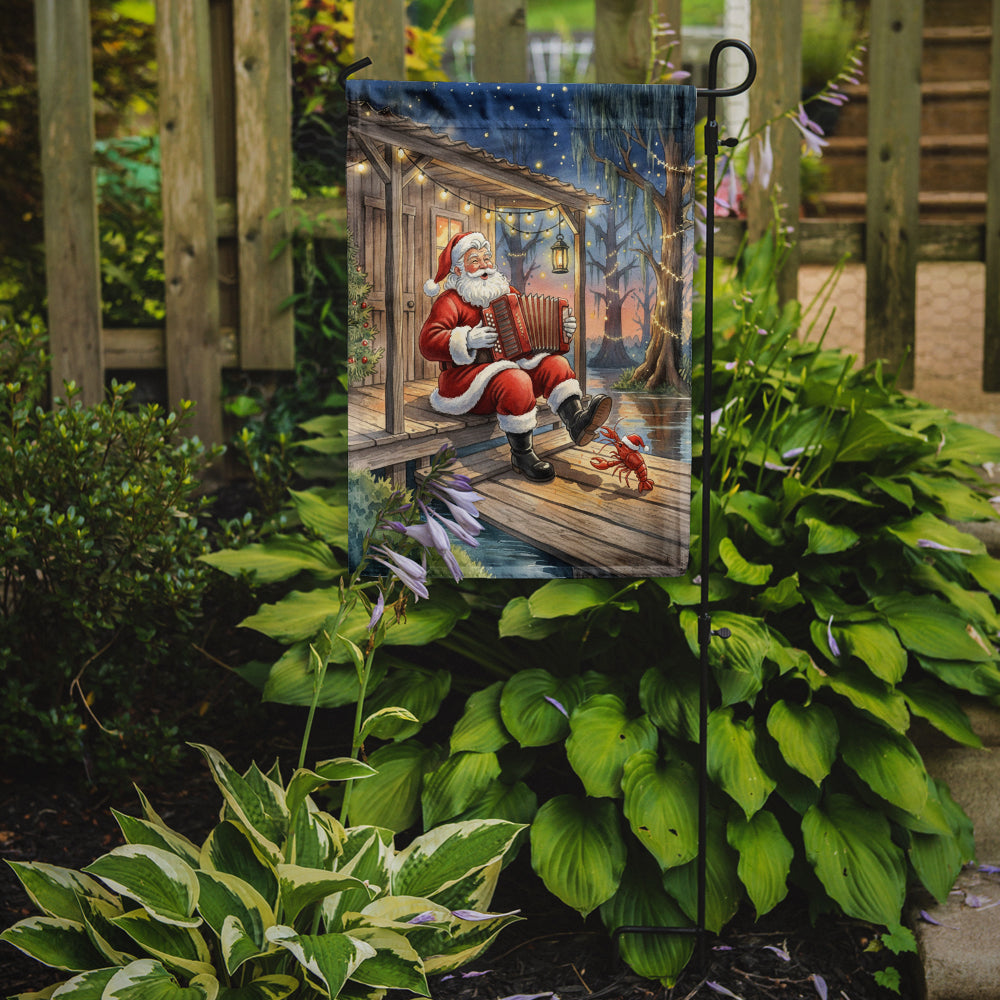 Cajun Santa Claus Playing Zydeco Christmas Garden Flag Mailbox Decorative Yard Banner Outside Patio Artwork for Flower Beds, Garden Size, Multicolor
