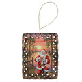 Cajun Santa Claus with Crawfish Christmas Porcelain Ornament Christmas Tree Hanging Decorations for Home Christmas Holiday, Rectangle, Gift, Multicolor