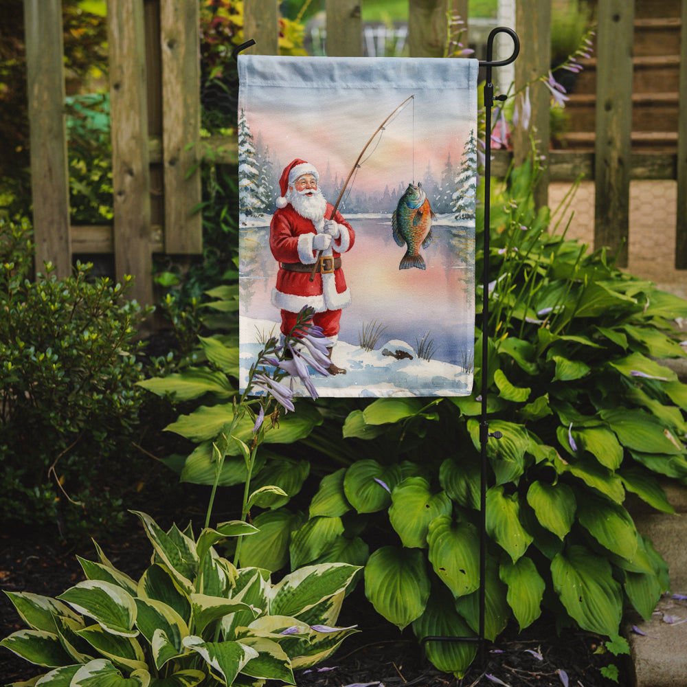 Fishing Santa Claus with Bluegill Christmas Garden Flag Mailbox Decorative Yard Banner Outside Patio Artwork for Flower Beds, Garden Size, Multicolor