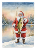Fishing Santa Claus with Largemouth Bass Christmas Garden Flag Mailbox Decorative Yard Banner Outside Patio Artwork for Flower Beds, Garden Size, Multicolor