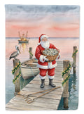Fishing Santa Claus with Oysters Christmas Garden Flag Mailbox Decorative Yard Banner Outside Patio Artwork for Flower Beds, Garden Size, Multicolor