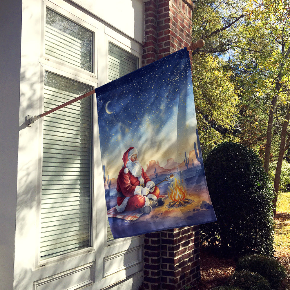 Santa Claus by the Campfire Christmas House Flag 28x40 Porch Sleeve Pole Decorative Outside Yard Banner Artwork Wall Hanging, Polyester