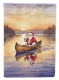 Santa Claus Canoeing at Sunset Christmas Garden Flag Mailbox Decorative Yard Banner Outside Patio Artwork for Flower Beds, Garden Size, Multicolor