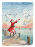 Santa Claus Feeding the Seagulls Christmas Garden Flag Mailbox Decorative Yard Banner Outside Patio Artwork for Flower Beds, Garden Size, Multicolor