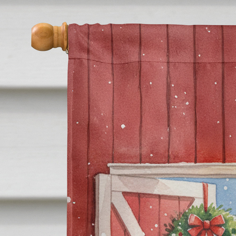 Santa Claus in the Barn with Animals Christmas House Flag 28x40 Porch Sleeve Pole Decorative Outside Yard Banner Artwork Wall Hanging, Polyester