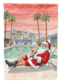 Santa Claus in Palm Springs Christmas Garden Flag Mailbox Decorative Yard Banner Outside Patio Artwork for Flower Beds, Garden Size, Multicolor