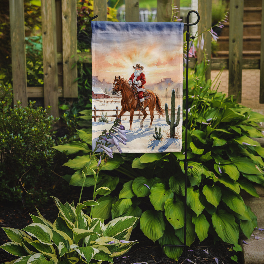 Santa Claus on Horseback at the Ranch Christmas Garden Flag Mailbox Decorative Yard Banner Outside Patio Artwork for Flower Beds, Garden Size, Multicolor