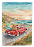 Santa Claus on Route 1 Christmas House Flag 28x40 Porch Sleeve Pole Decorative Outside Yard Banner Artwork Wall Hanging, Polyester