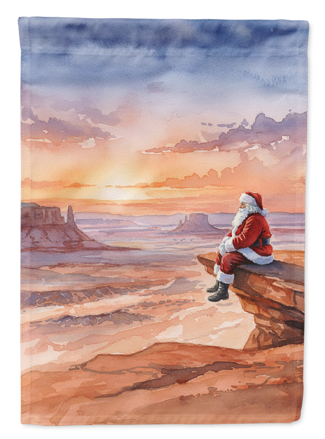 Santa Claus on the Red Rocks Christmas Garden Flag Mailbox Decorative Yard Banner Outside Patio Artwork for Flower Beds, Garden Size, Multicolor