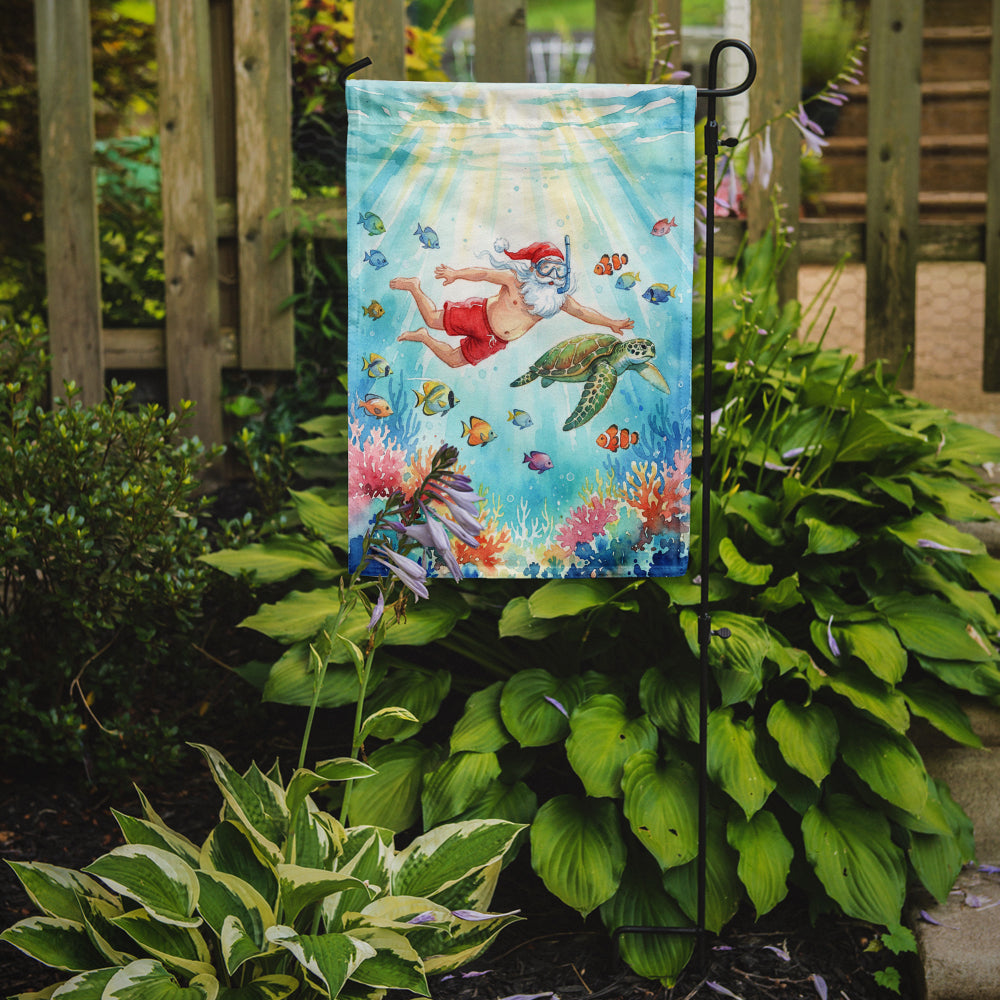 Santa Claus Snorkeling with a Sea Turtle Christmas Garden Flag Mailbox Decorative Yard Banner Outside Patio Artwork for Flower Beds, Garden Size, Multicolor