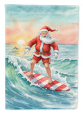 Santa Claus Surfing Christmas Morning Christmas Garden Flag Mailbox Decorative Yard Banner Outside Patio Artwork for Flower Beds, Garden Size, Multicolor