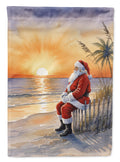 Santa Claus Watching the Sunset Christmas House Flag 28x40 Porch Sleeve Pole Decorative Outside Yard Banner Artwork Wall Hanging, Polyester