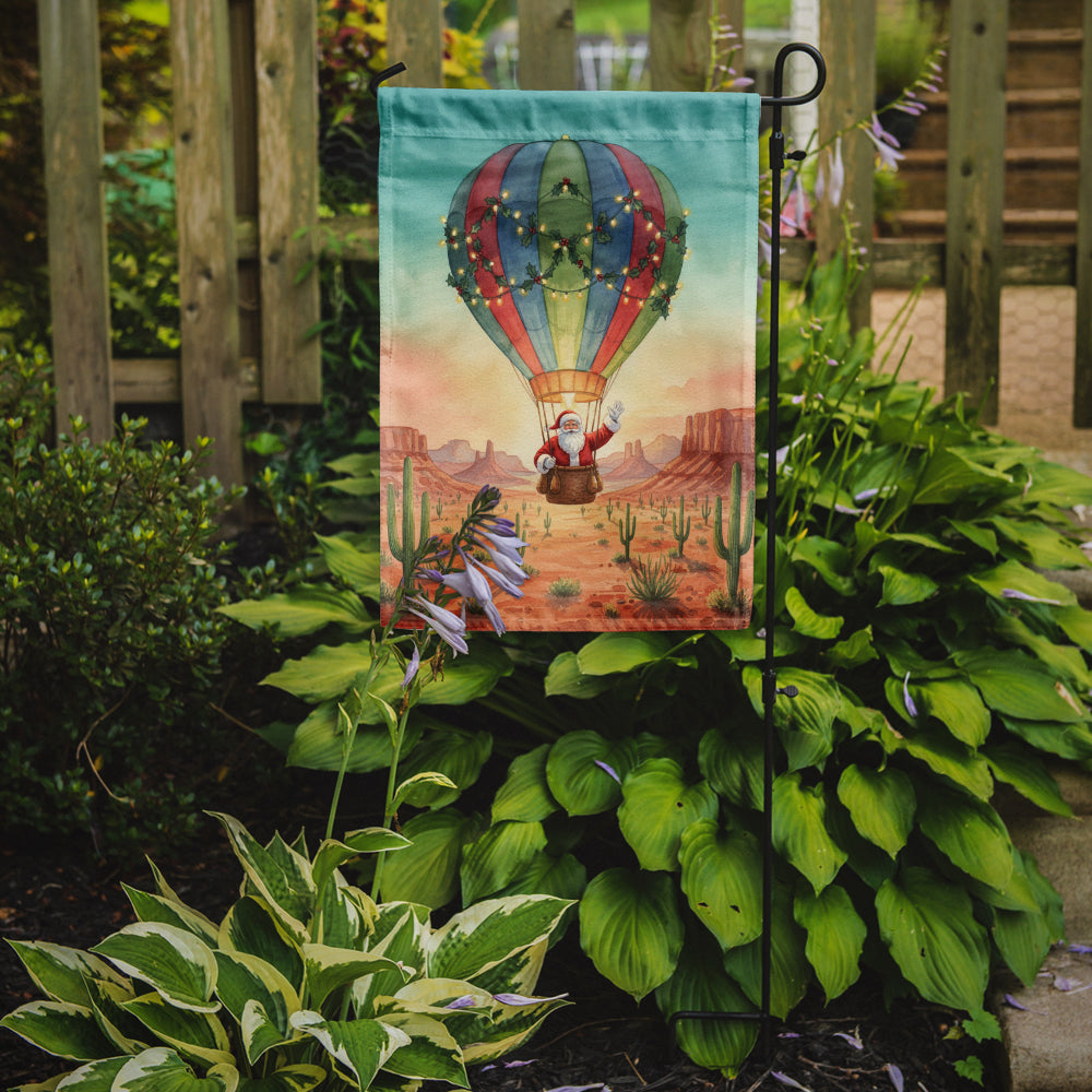 Santa Claus with a Hot-Air Balloon Christmas Garden Flag Mailbox Decorative Yard Banner Outside Patio Artwork for Flower Beds, Garden Size, Multicolor