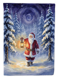 Santa Claus with a Lantern in the Woods Christmas Garden Flag Mailbox Decorative Yard Banner Outside Patio Artwork for Flower Beds, Garden Size, Multicolor