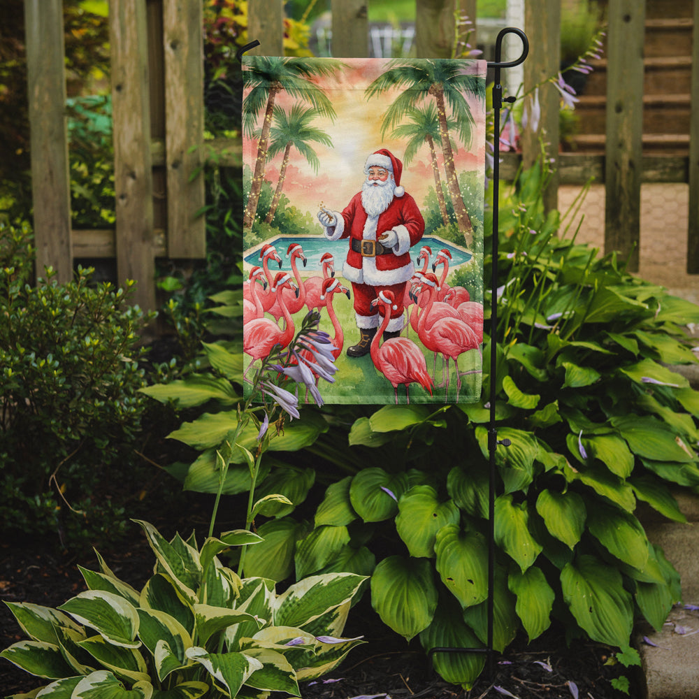 Santa Claus with Flamingos Christmas Garden Flag Mailbox Decorative Yard Banner Outside Patio Artwork for Flower Beds, Garden Size, Multicolor