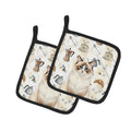 Ragdoll Bicolor Cat Coffee Time Pot Holder Set of 2 Heat Resistant Quilted Hot Pads 7.5 x 7.5 Inch, Insulated Kitchen Trivets for Cooking & Baking