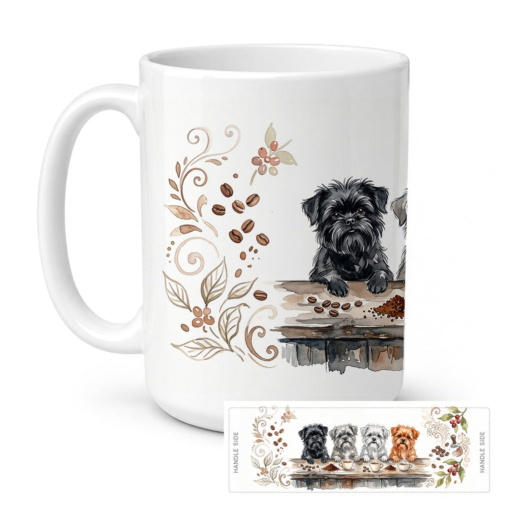 Affenpinschers Morning Coffee Ceramic Coffee Mug 15 oz Decorative Large C Handle Mug Cup for Tea, Cocoa Hot Chocolate