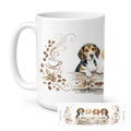 Beagles Morning Coffee Ceramic Coffee Mug 15 oz Decorative Large C Handle Mug Cup for Tea, Cocoa Hot Chocolate