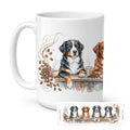 Bernese Mountain Dogs Morning Coffee Ceramic Coffee Mug 15 oz Decorative Large C Handle Mug Cup for Tea, Cocoa Hot Chocolate
