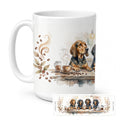 Black and Tan Coonhounds Morning Coffee Ceramic Coffee Mug 15 oz Decorative Large C Handle Mug Cup for Tea, Cocoa Hot Chocolate