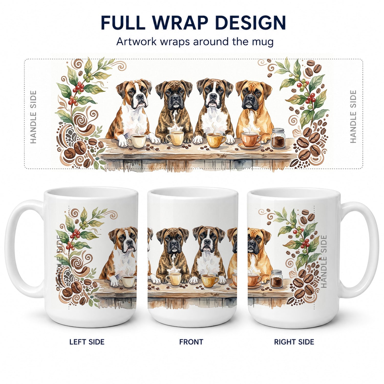 Boxers Morning Coffee Ceramic Coffee Mug 15 oz Decorative Large C Handle Mug Cup for Tea, Cocoa Hot Chocolate