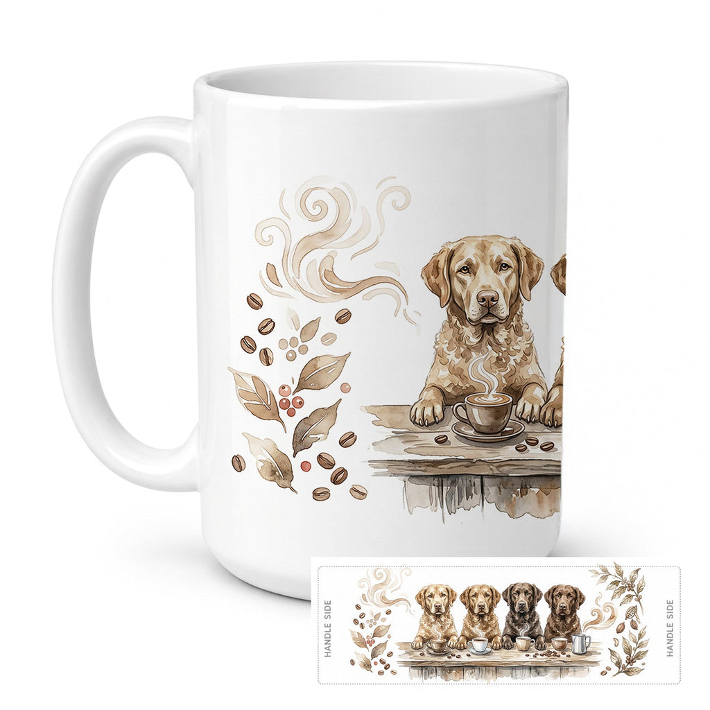 Chesapeake Bay Retrievers Morning Coffee Ceramic Coffee Mug 15 oz Decorative Large C Handle Mug Cup for Tea, Cocoa Hot Chocolate