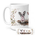 Chinese Cresteds Morning Coffee Ceramic Coffee Mug 15 oz Decorative Large C Handle Mug Cup for Tea, Cocoa Hot Chocolate