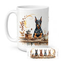 Doberman Pinschers Morning Coffee Ceramic Coffee Mug 15 oz Decorative Large C Handle Mug Cup for Tea, Cocoa Hot Chocolate