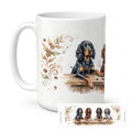 Gordon Setters Morning Coffee Ceramic Coffee Mug 15 oz Decorative Large C Handle Mug Cup for Tea, Cocoa Hot Chocolate