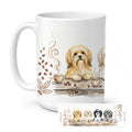 Lhasa Apsos Morning Coffee Ceramic Coffee Mug 15 oz Decorative Large C Handle Mug Cup for Tea, Cocoa Hot Chocolate