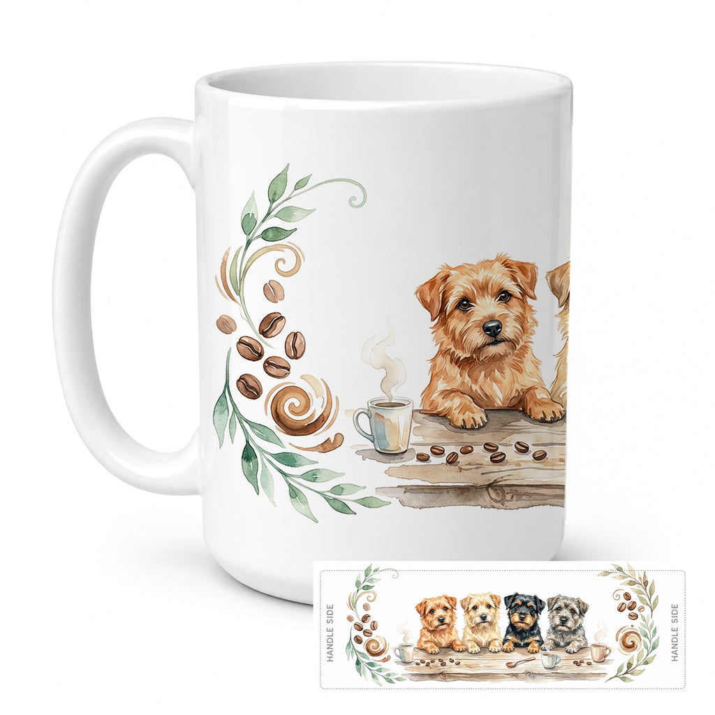 Norfolk Terriers Morning Coffee Ceramic Coffee Mug 15 oz Decorative Large C Handle Mug Cup for Tea, Cocoa Hot Chocolate
