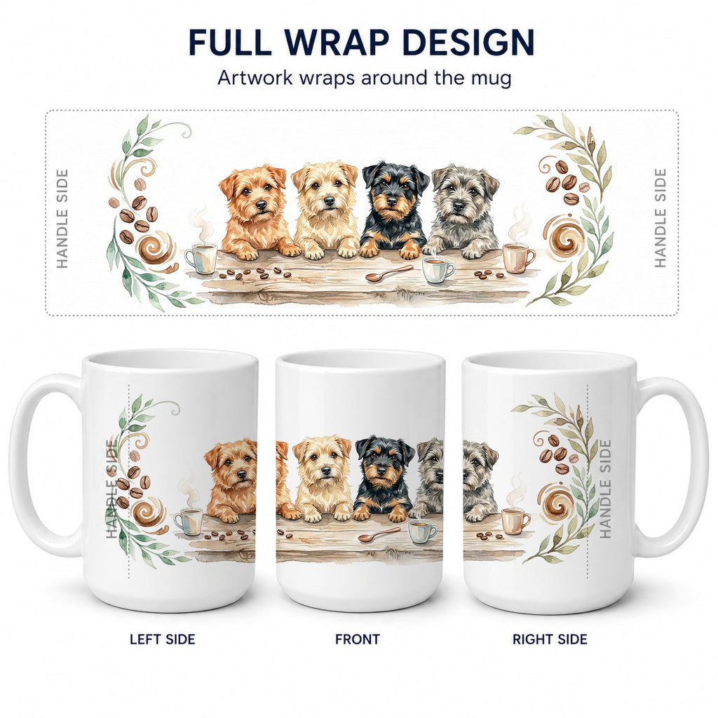 Norfolk Terriers Morning Coffee Ceramic Coffee Mug 15 oz Decorative Large C Handle Mug Cup for Tea, Cocoa Hot Chocolate