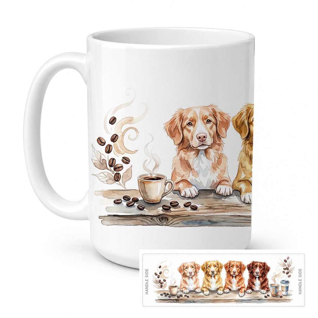 Nova Scotia Duck Tolling Retrievers Morning Coffee Ceramic Coffee Mug 15 oz Decorative Large C Handle Mug Cup for Tea, Cocoa Hot Chocolate