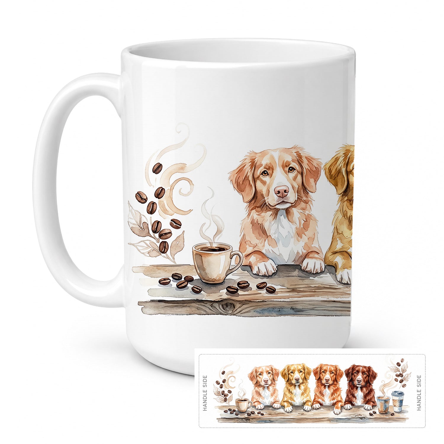 Nova Scotia Duck Tolling Retrievers Morning Coffee Ceramic Coffee Mug 15 oz Decorative Large C Handle Mug Cup for Tea, Cocoa Hot Chocolate