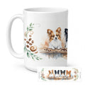 Papillons Morning Coffee Ceramic Coffee Mug 15 oz Decorative Large C Handle Mug Cup for Tea, Cocoa Hot Chocolate
