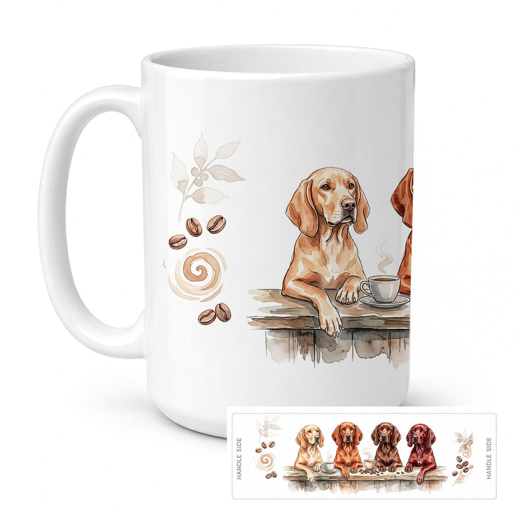Redbone Coonhounds Morning Coffee Ceramic Coffee Mug 15 oz Decorative Large C Handle Mug Cup for Tea, Cocoa Hot Chocolate