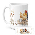 Backyard Chickens Morning Coffee Ceramic Coffee Mug 15 oz Decorative Large C Handle Mug Cup for Tea, Cocoa Hot Chocolate