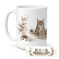 Bobcats Morning Coffee Ceramic Coffee Mug 15 oz Decorative Large C Handle Mug Cup for Tea, Cocoa Hot Chocolate