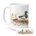 Ducks Morning Coffee Ceramic Coffee Mug 15 oz Decorative Large C Handle Mug Cup for Tea, Cocoa Hot Chocolate