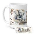 Elephants Morning Coffee Ceramic Coffee Mug 15 oz Decorative Large C Handle Mug Cup for Tea, Cocoa Hot Chocolate
