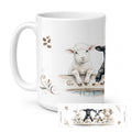 Lambs Morning Coffee Ceramic Coffee Mug 15 oz Decorative Large C Handle Mug Cup for Tea, Cocoa Hot Chocolate