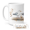 Seagulls Morning Coffee Ceramic Coffee Mug 15 oz Decorative Large C Handle Mug Cup for Tea, Cocoa Hot Chocolate