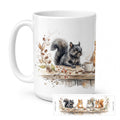 Squirrels Morning Coffee Ceramic Coffee Mug 15 oz Decorative Large C Handle Mug Cup for Tea, Cocoa Hot Chocolate
