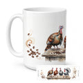 Turkeys Morning Coffee Ceramic Coffee Mug 15 oz Decorative Large C Handle Mug Cup for Tea, Cocoa Hot Chocolate