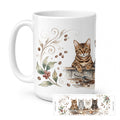 Bengal Cats Morning Coffee Ceramic Coffee Mug 15 oz Decorative Large C Handle Mug Cup for Tea, Cocoa Hot Chocolate