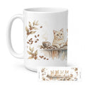 Cream Cats Morning Coffee Ceramic Coffee Mug 15 oz Decorative Large C Handle Mug Cup for Tea, Cocoa Hot Chocolate