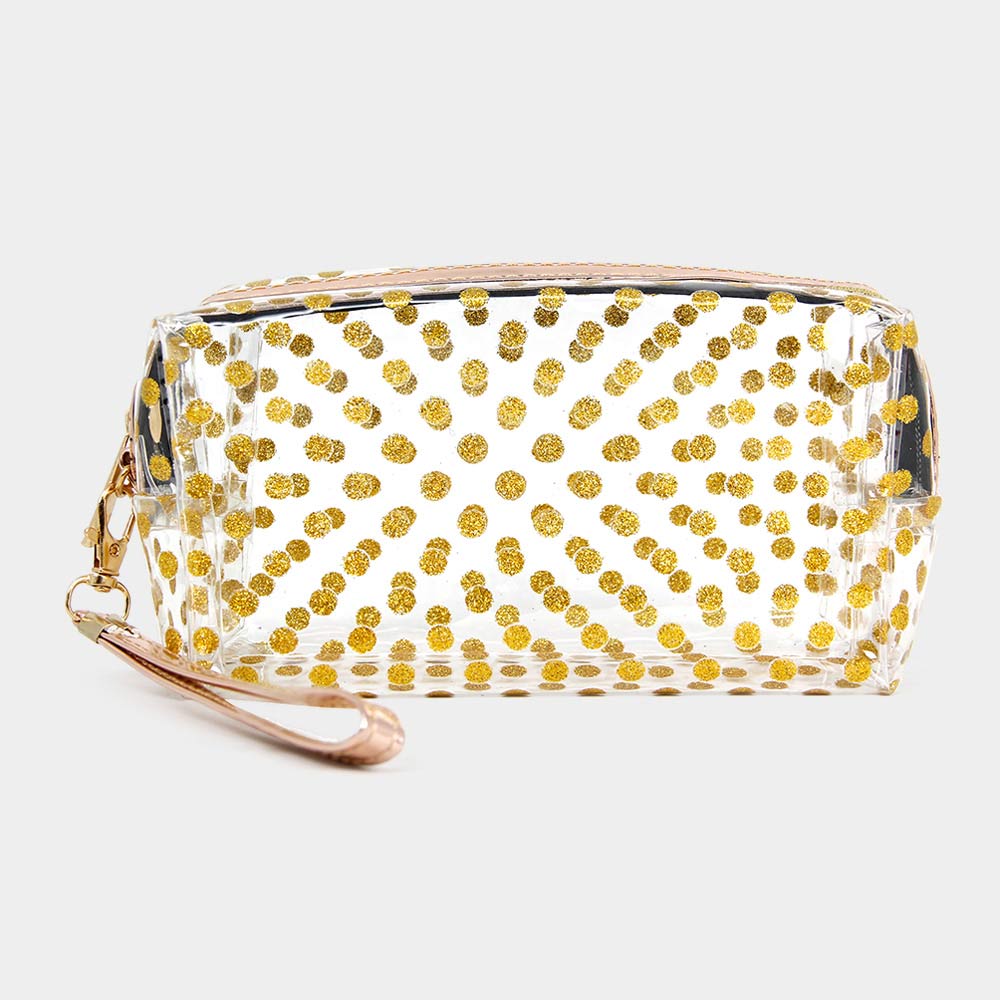 Glittered Polka Dots Pouch Bag