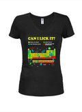 Can I Lick It Periodic Table Juniors V Neck T-Shirt