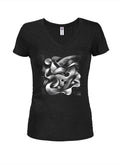 Ribbon Flow Juniors V Neck T-Shirt